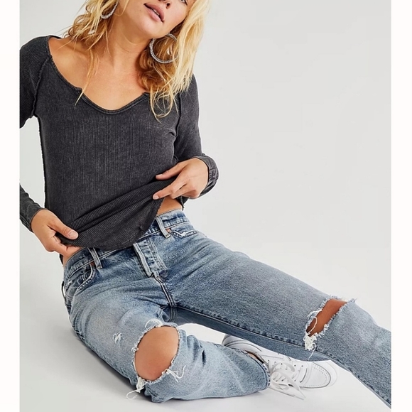 Citizens of Humanity Emerson Straight Leg Boyfriend Light Wash Rigid Jeans - Picture 5 of 16